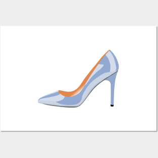 High Heeled Shoe in Serenity Blue Posters and Art